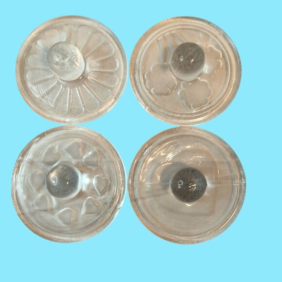 Norpro Glass Cookie Stamps 4 Classic Designs Heart Circle Daisy Flower - Picture 2 of 16